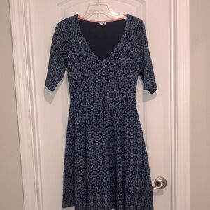 BODEN DRESS Stretch Cotton Blend A-Line Tea MIDI Perfect versatile style Size 6